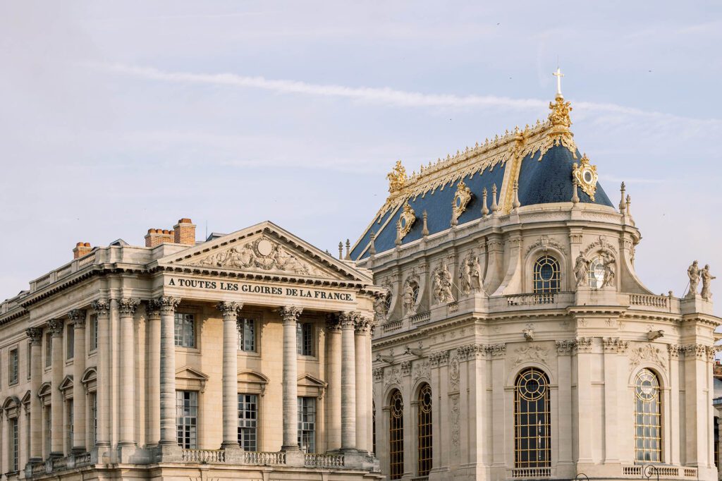 postcard style photo of the palace of versailles